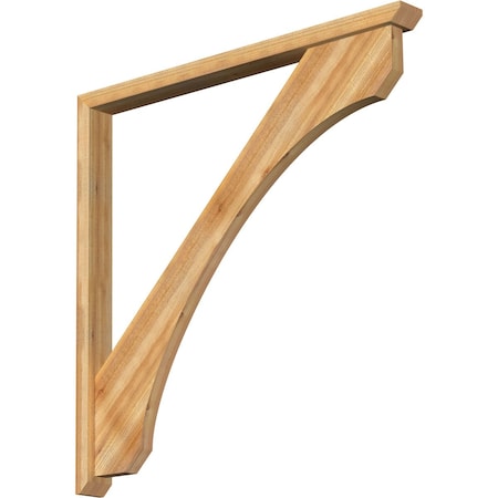 Ekena Millwork Legacy Slat Rough Sawn Bracket w/ Offset Brace, Western Red Cedar, 4"W x 48"D x 48"H BKT0402X48X48LEC06RWR